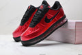 Nike Air Force 1 Low Red Black Unisex Sneakers Style 03 main angled pair with shoebox