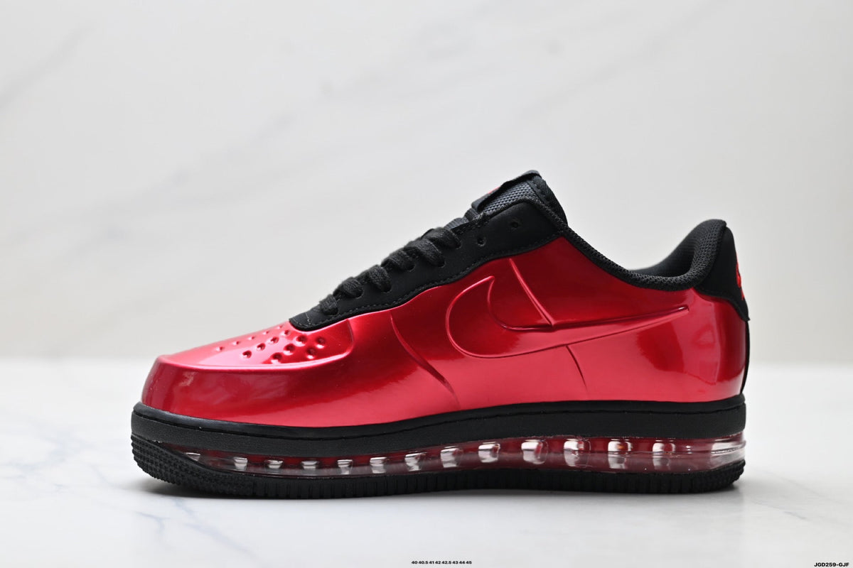 Nike Air Force 1 Low Red Black Unisex Sneakers Style 03 detail view 4