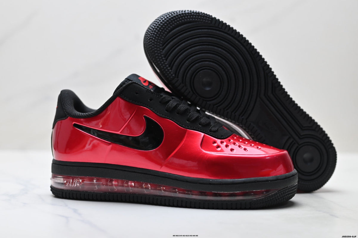 Nike Air Force 1 Low Red Black Unisex Sneakers Style 03 detail view 6