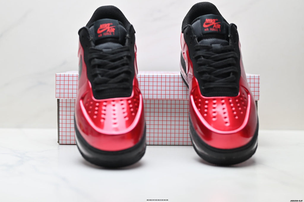 Nike Air Force 1 Low Red Black Unisex Sneakers Style 03 detail view 8