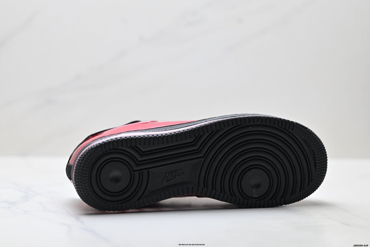 Nike Air Force 1 Low Red Black Unisex Sneakers Style 03 detail view 9