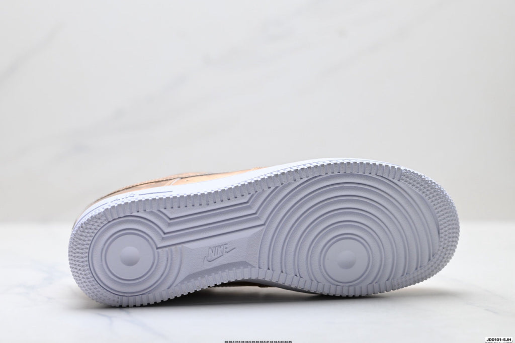Nike Air Force 1 Low Rose Gold Metallic Unisex Sneakers Style 17 detail view 9