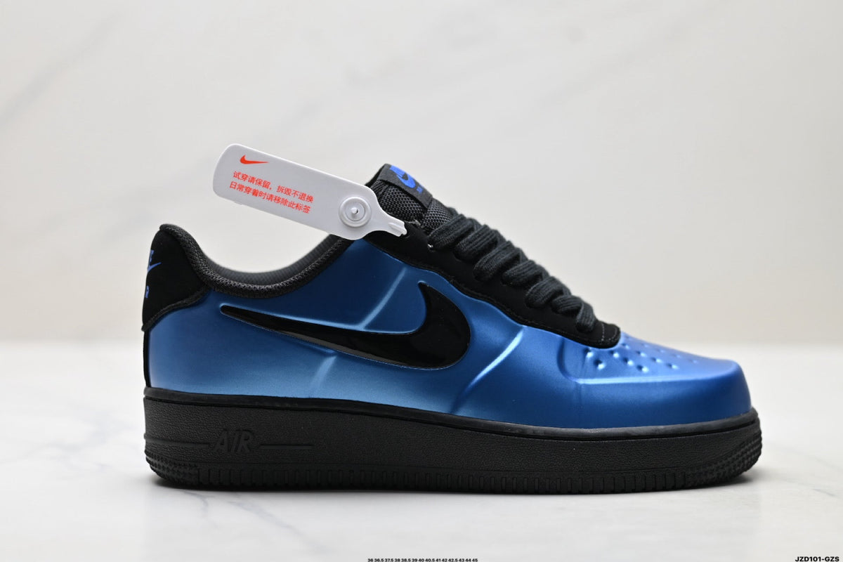 Nike Air Force 1 Low Royal Blue Black Unisex Sneakers Style 08 detail view 2