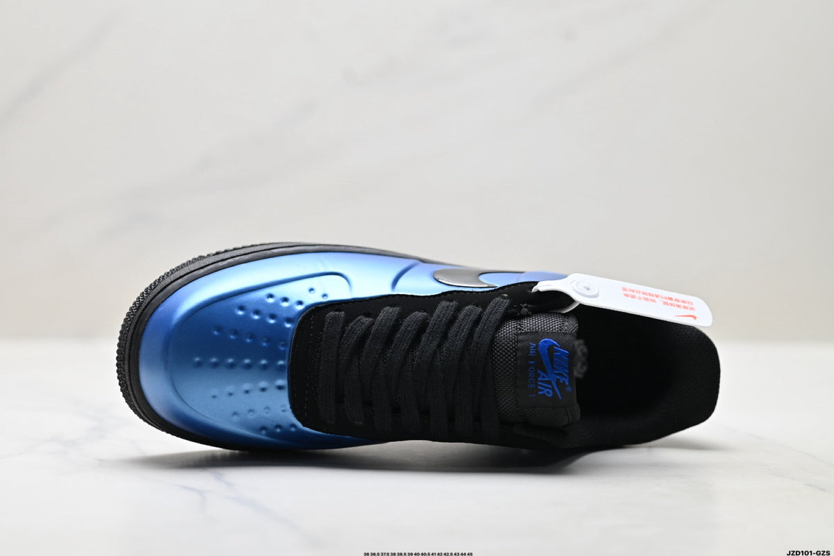 Nike Air Force 1 Low Royal Blue Black Unisex Sneakers Style 08 detail view 3