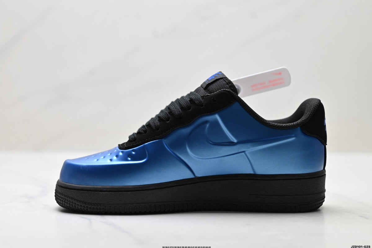 Nike Air Force 1 Low Royal Blue Black Unisex Sneakers Style 08 detail view 4