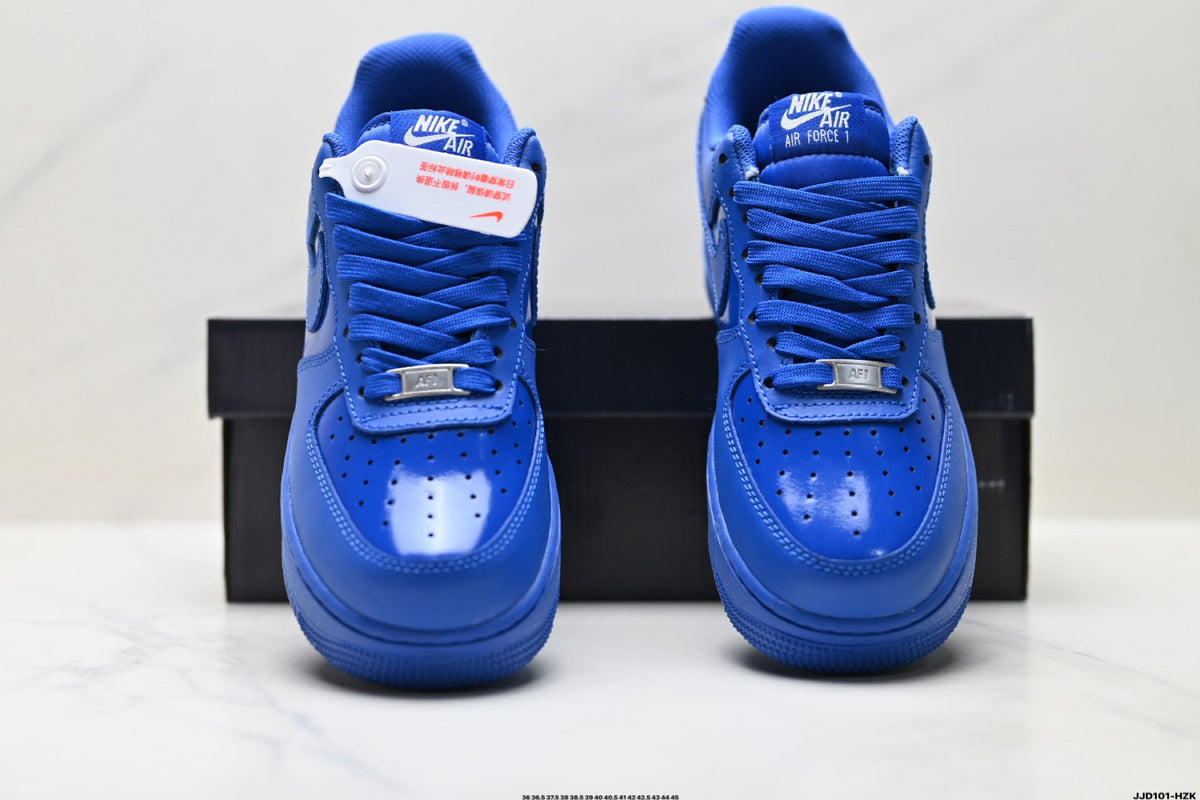 Nike Air Force 1 Low Royal Blue Tonal Unisex Sneakers Style 01 detail view 8