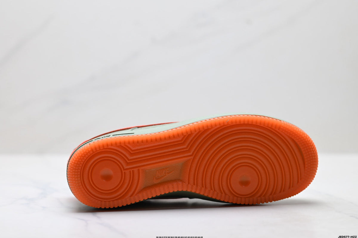 Nike Air Force 1 Low Sage Green Orange Unisex Sneakers Style 23 detail view 9