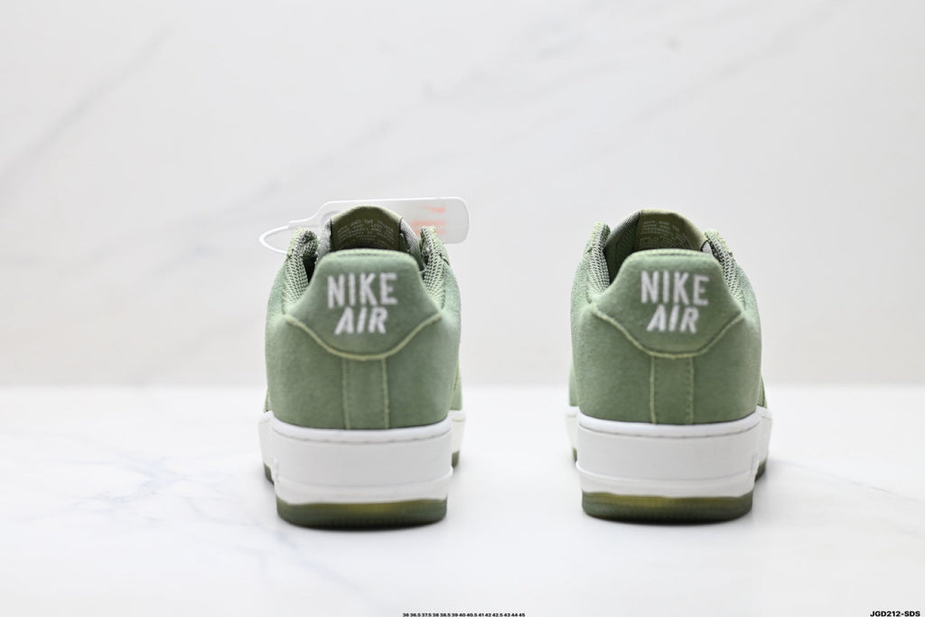 Nike Air Force 1 Low Sage Green Suede Look Unisex Sneakers Style 08 detail view 7