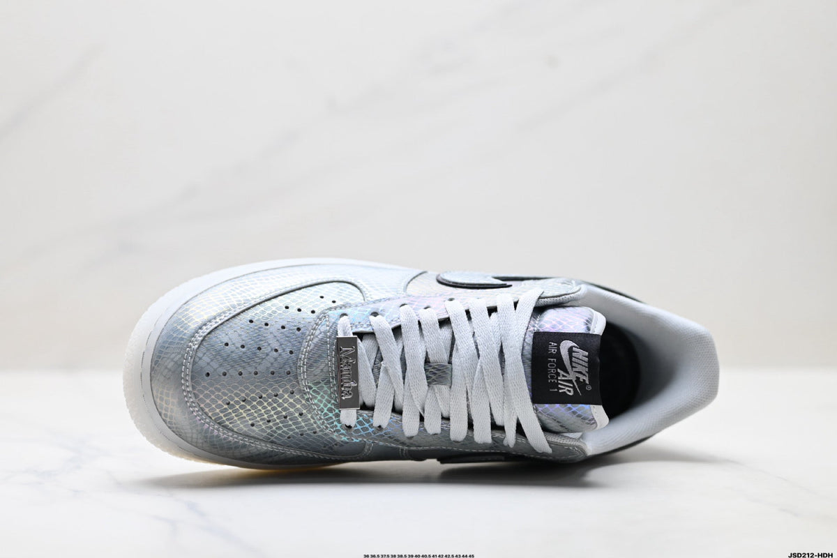 Nike Air Force 1 Low Silver Gray White Unisex Sneakers Style 15 detail view 3
