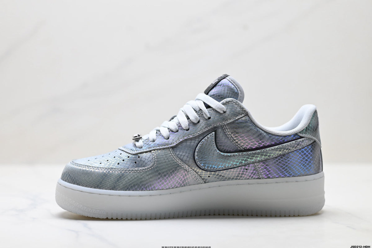 Nike Air Force 1 Low Silver Gray White Unisex Sneakers Style 15 detail view 4
