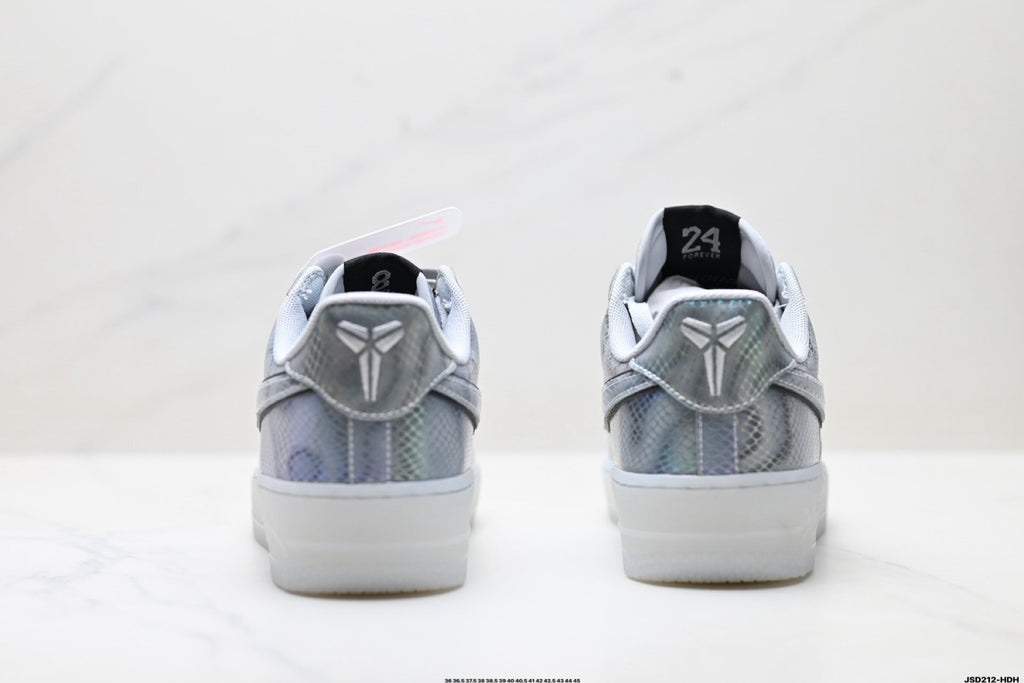 Nike Air Force 1 Low Silver Gray White Unisex Sneakers Style 15 detail view 7