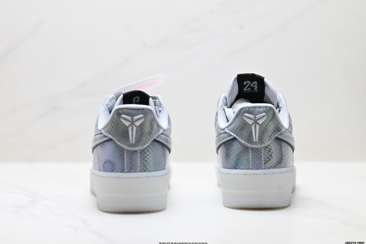 Nike Air Force 1 Low Silver Gray White Unisex Sneakers Style 15 detail view 7