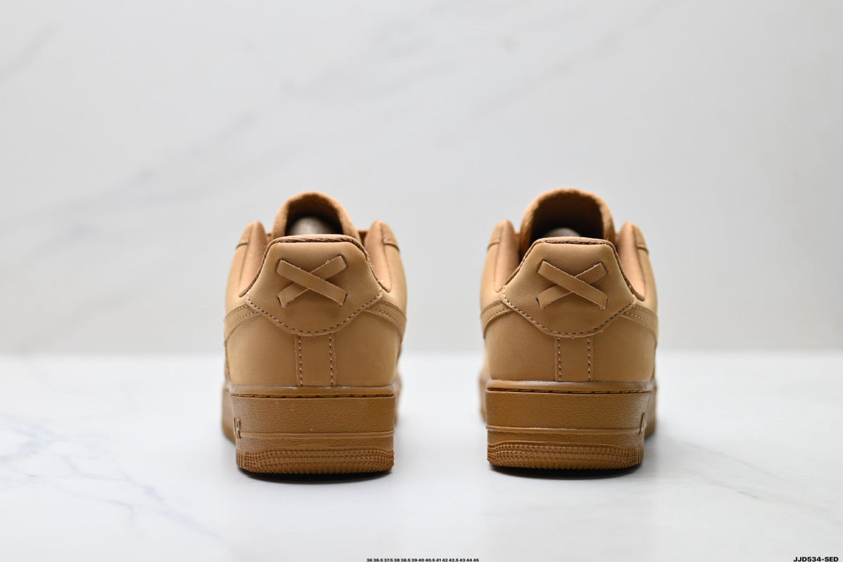 Nike Air Force 1 Low Tan Woven Unisex Sneakers Style 04 detail view 7