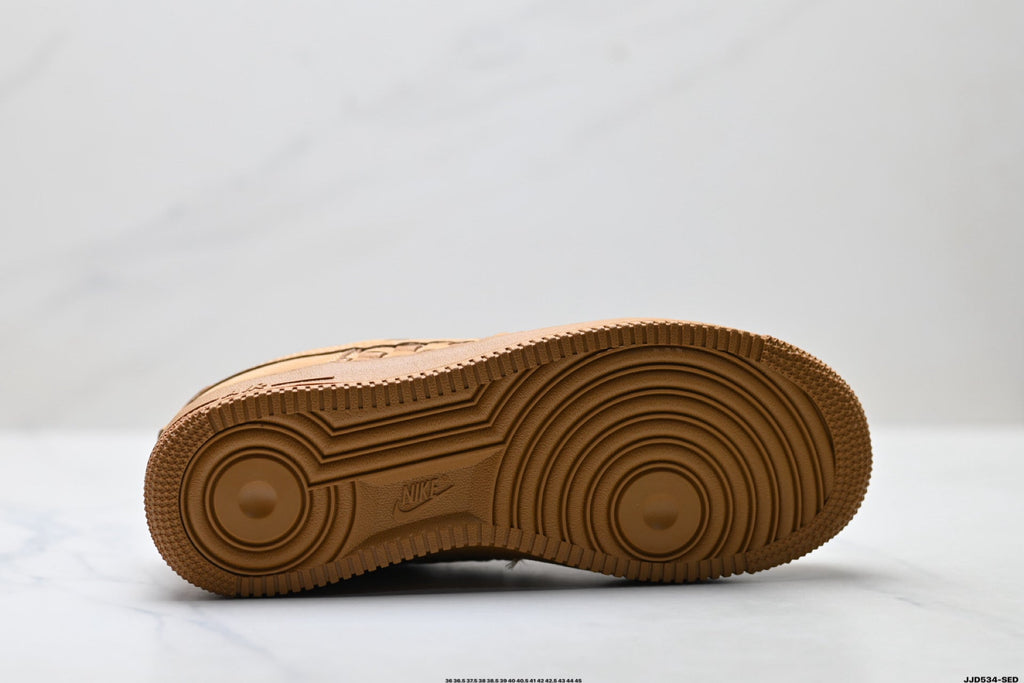 Nike Air Force 1 Low Tan Woven Unisex Sneakers Style 04 detail view 9