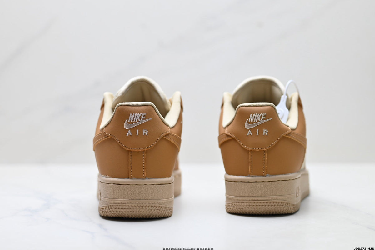 Nike Air Force 1 Low Tan Woven Unisex Sneakers Style 18 detail view 7
