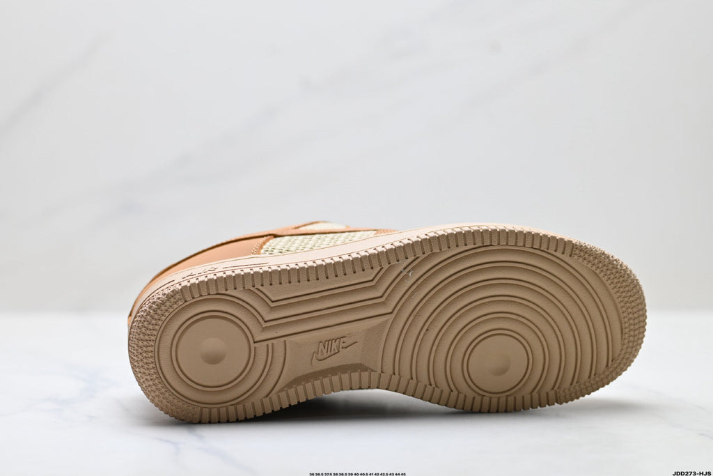 Nike Air Force 1 Low Tan Woven Unisex Sneakers Style 18 detail view 9