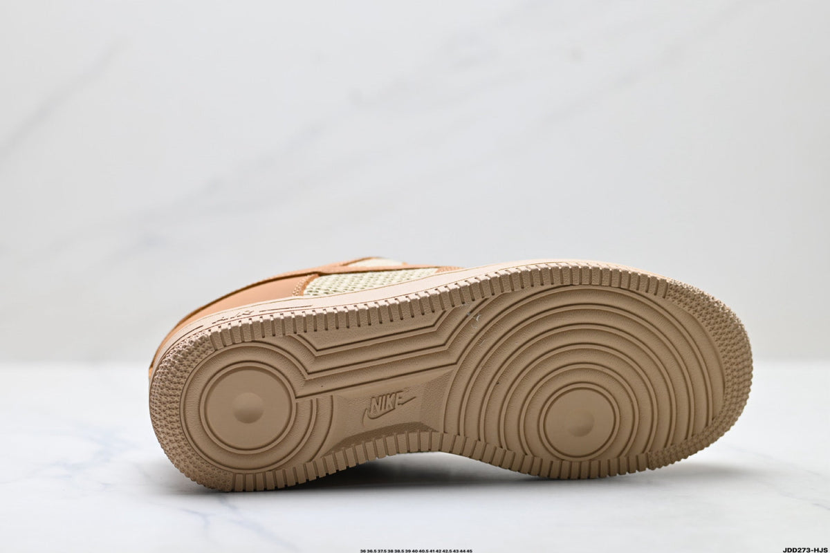 Nike Air Force 1 Low Tan Woven Unisex Sneakers Style 18 detail view 9