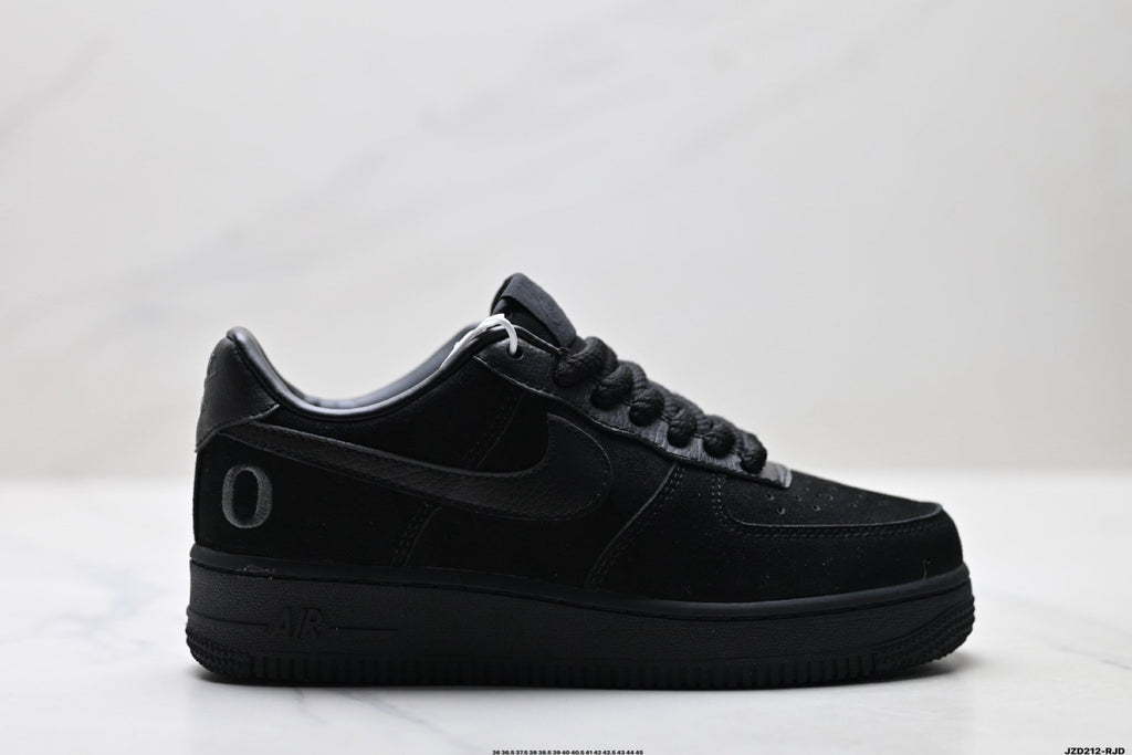 Nike Air Force 1 Low Triple Black Unisex Sneakers Style 15 detail view 2