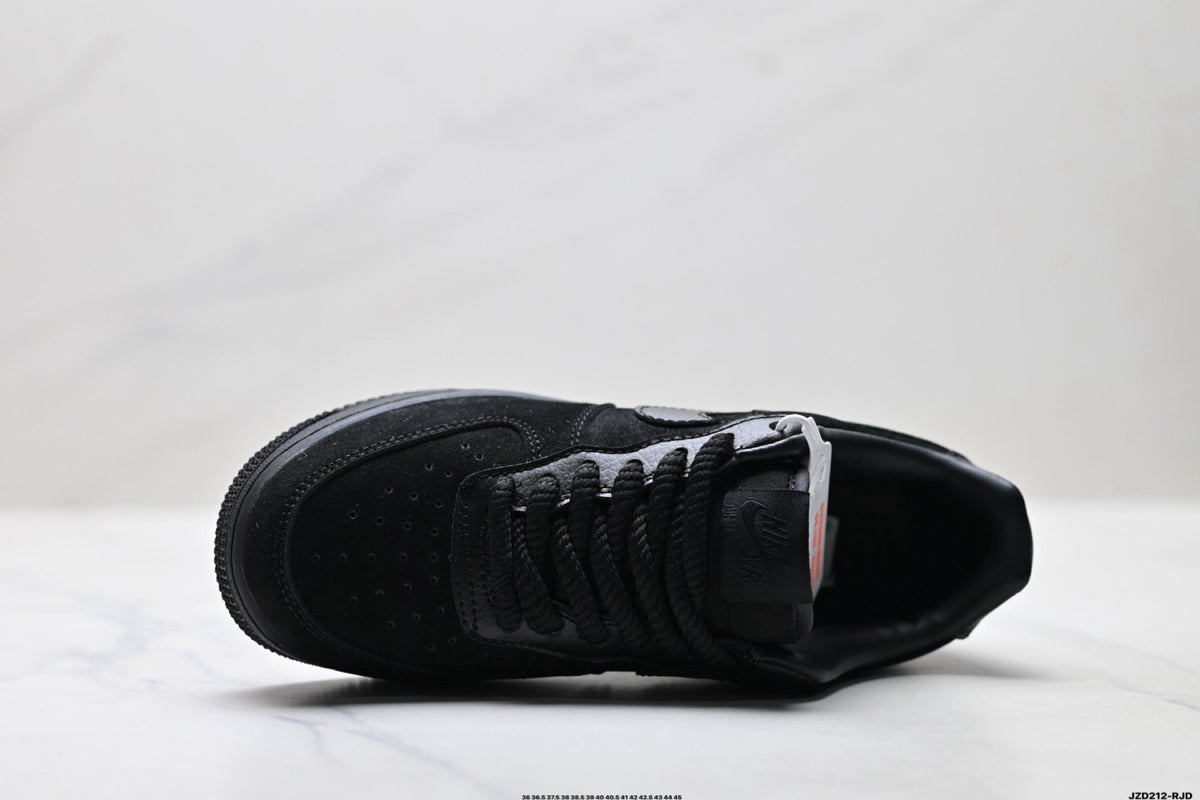 Nike Air Force 1 Low Triple Black Unisex Sneakers Style 15 detail view 3