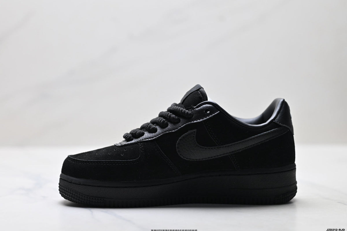 Nike Air Force 1 Low Triple Black Unisex Sneakers Style 15 detail view 4