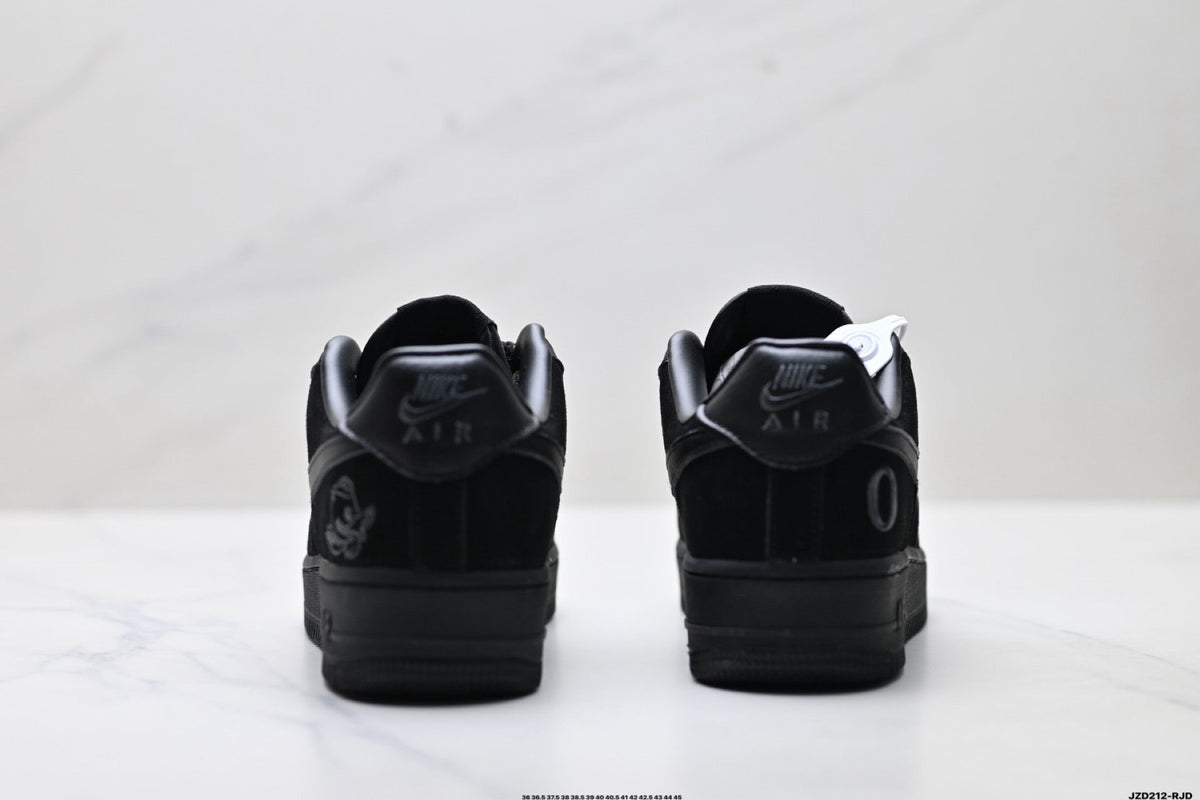 Nike Air Force 1 Low Triple Black Unisex Sneakers Style 15 detail view 7