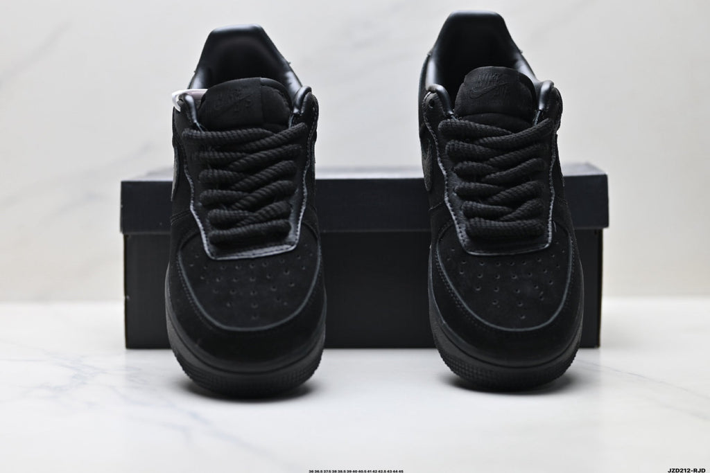 Nike Air Force 1 Low Triple Black Unisex Sneakers Style 15 detail view 8
