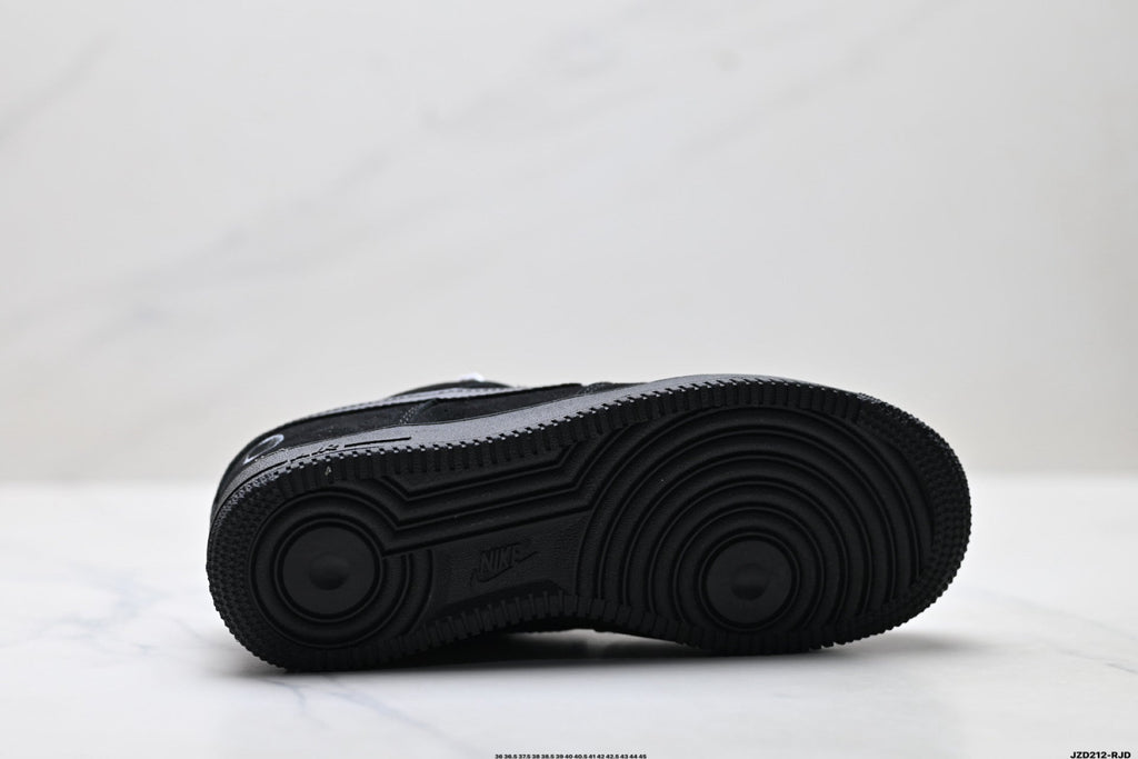 Nike Air Force 1 Low Triple Black Unisex Sneakers Style 15 detail view 9