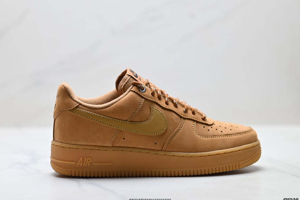 Nike Air Force 1 Low Wheat Tan Gum Unisex Sneakers Style 19 detail view 2