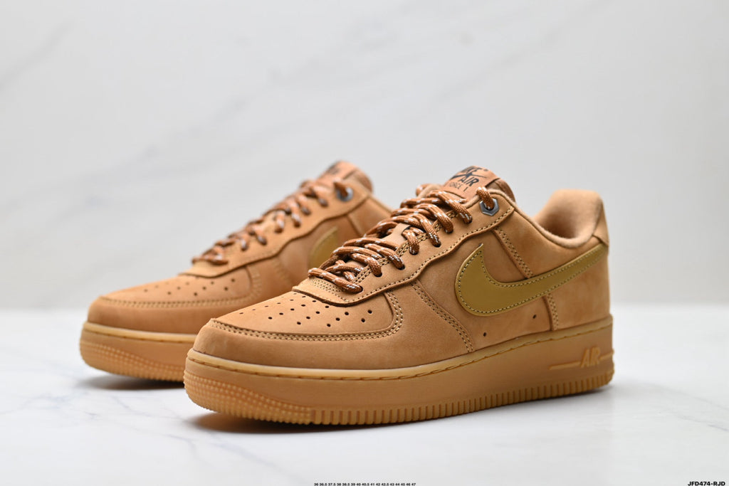 Nike Air Force 1 Low Wheat Tan Gum Unisex Sneakers Style 19 detail view 5