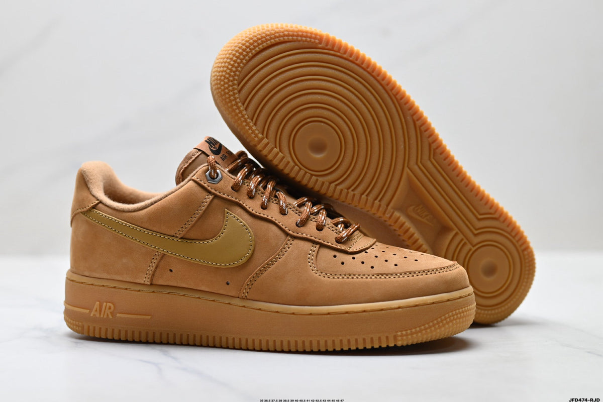 Nike Air Force 1 Low Wheat Tan Gum Unisex Sneakers Style 19 detail view 6