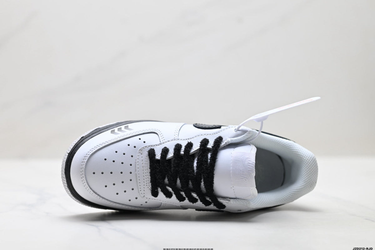 Nike Air Force 1 Low White Black Graphic Unisex Sneakers Style 17 detail view 3