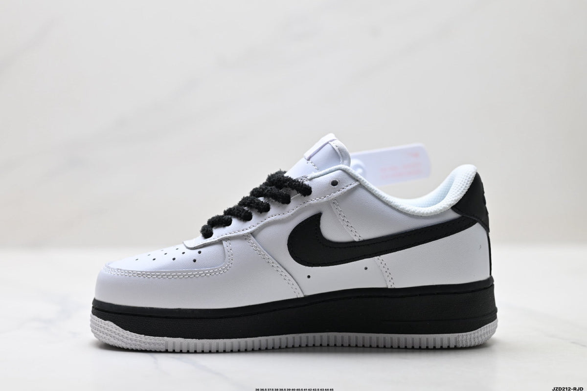 Nike Air Force 1 Low White Black Graphic Unisex Sneakers Style 17 detail view 4