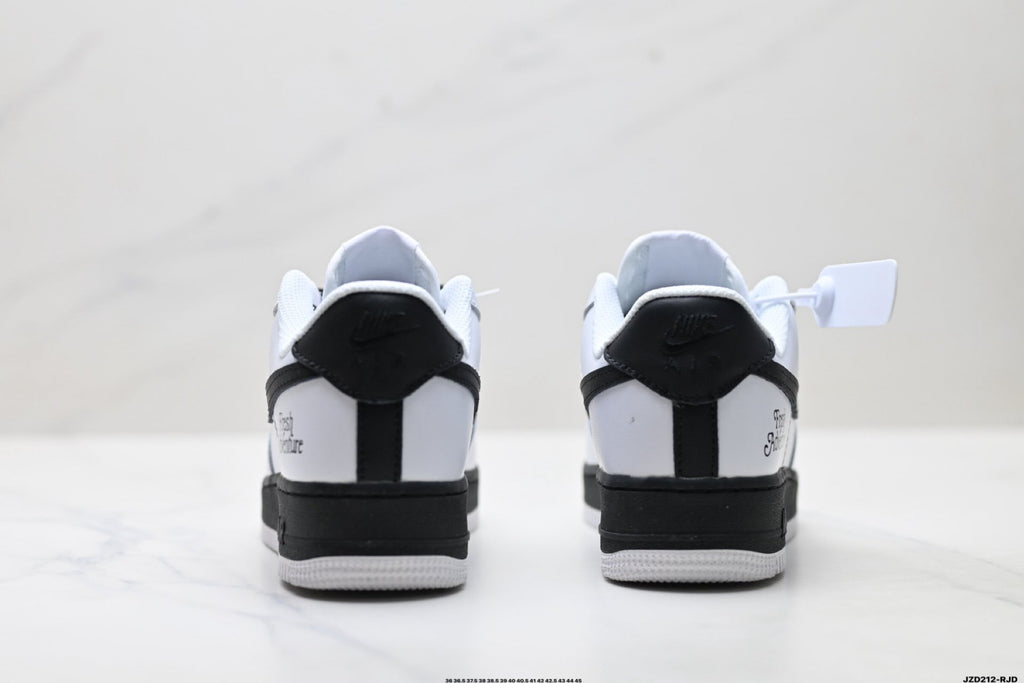 Nike Air Force 1 Low White Black Graphic Unisex Sneakers Style 17 detail view 7