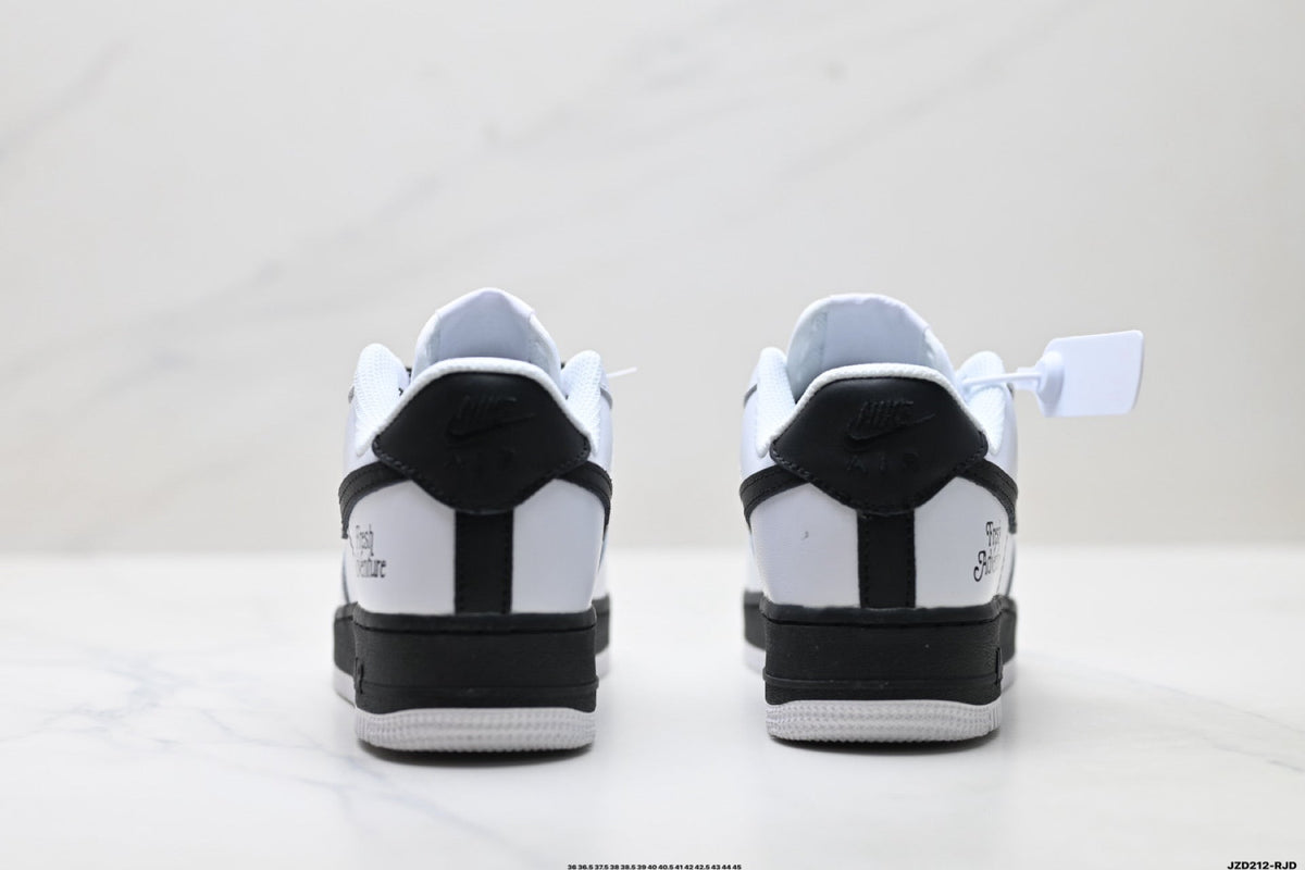 Nike Air Force 1 Low White Black Graphic Unisex Sneakers Style 17 detail view 7