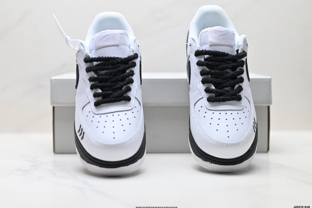 Nike Air Force 1 Low White Black Graphic Unisex Sneakers Style 17 detail view 8
