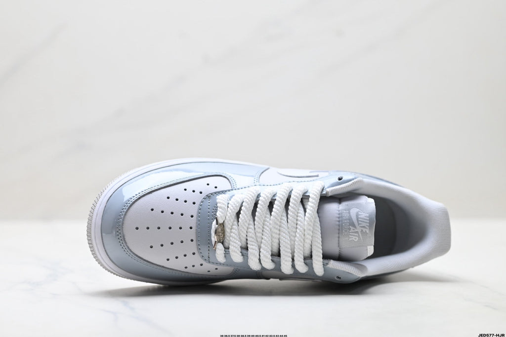 Nike Air Force 1 Low White Gray Unisex Sneakers Style 19 detail view 3