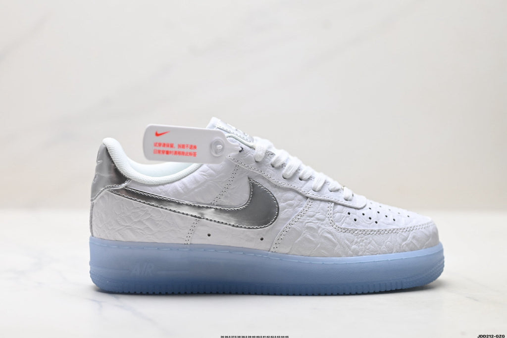Nike Air Force 1 Low White Ice Blue Unisex Sneakers Style 06 detail view 2