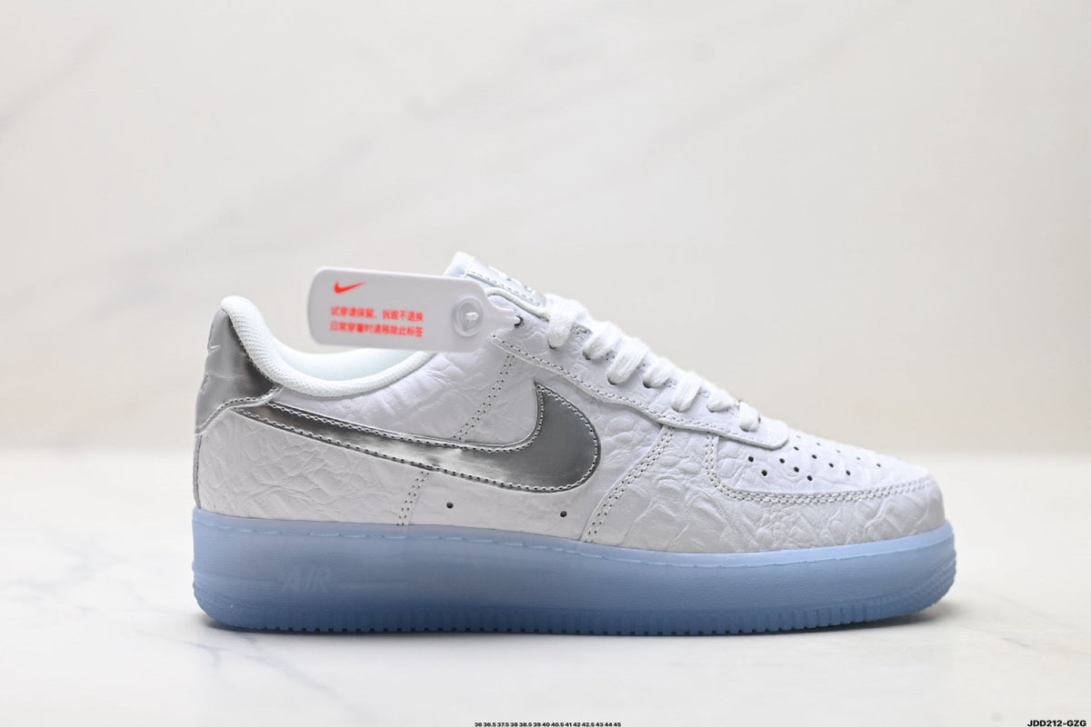 Nike Air Force 1 Low White Ice Blue Unisex Sneakers Style 06 detail view 2