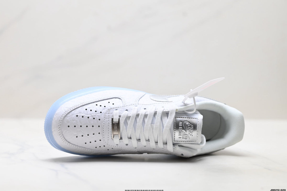 Nike Air Force 1 Low White Ice Blue Unisex Sneakers Style 06 detail view 3