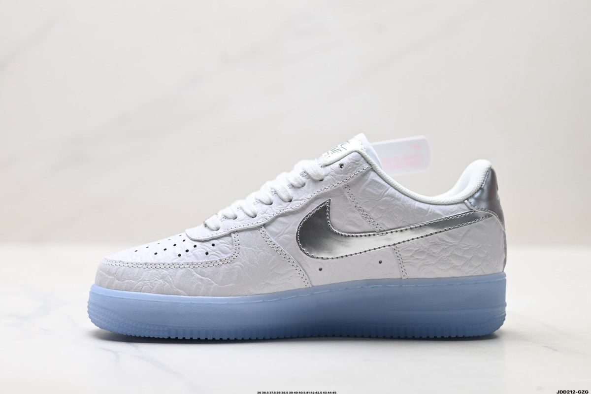 Nike Air Force 1 Low White Ice Blue Unisex Sneakers Style 06 detail view 4
