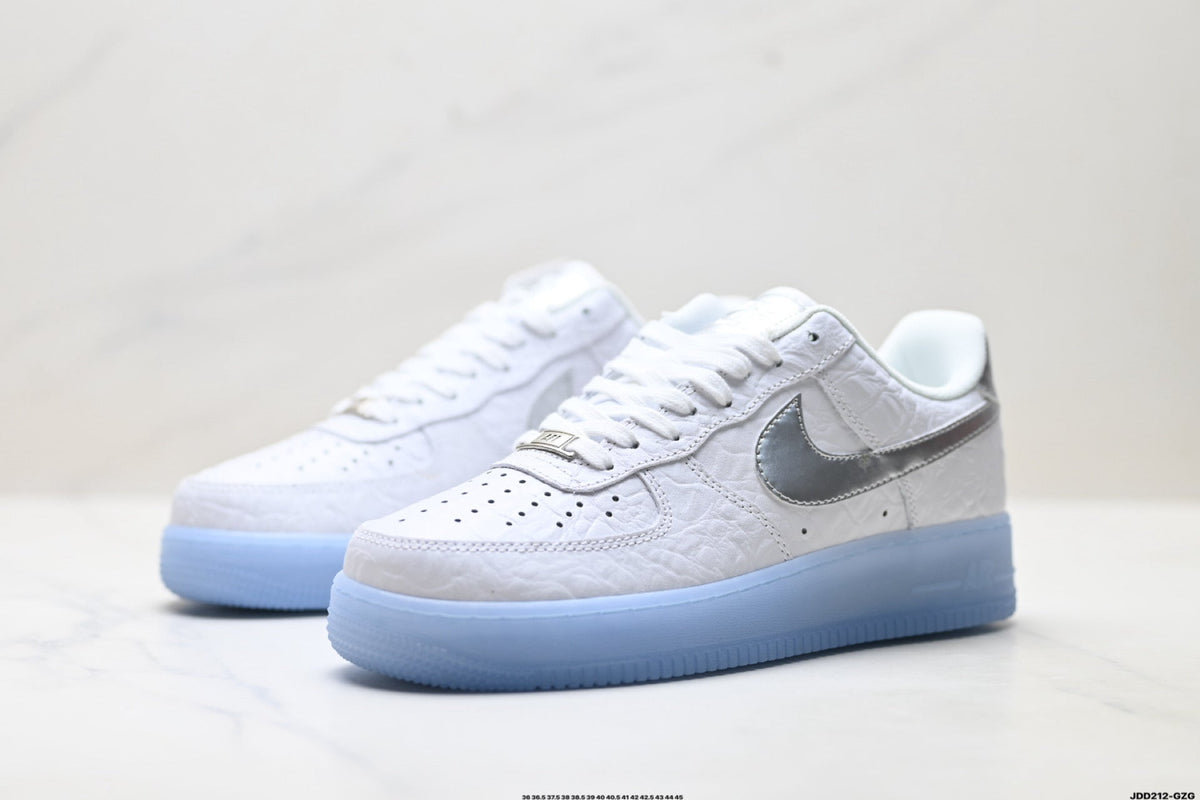 Nike Air Force 1 Low White Ice Blue Unisex Sneakers Style 06 detail view 5