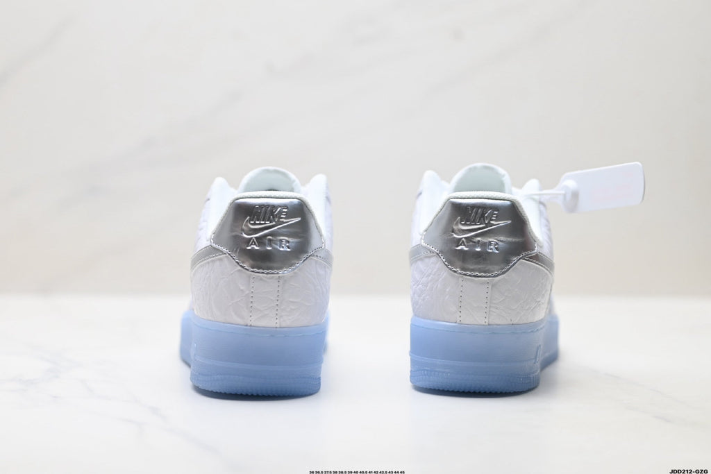 Nike Air Force 1 Low White Ice Blue Unisex Sneakers Style 06 detail view 7