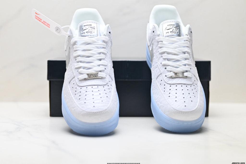 Nike Air Force 1 Low White Ice Blue Unisex Sneakers Style 06 detail view 8