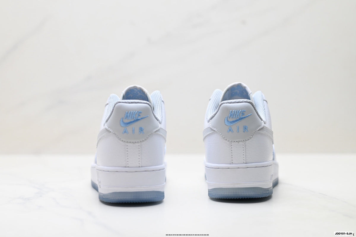 Nike Air Force 1 Low White Light Blue Gray Unisex Sneakers Style 20 detail view 7