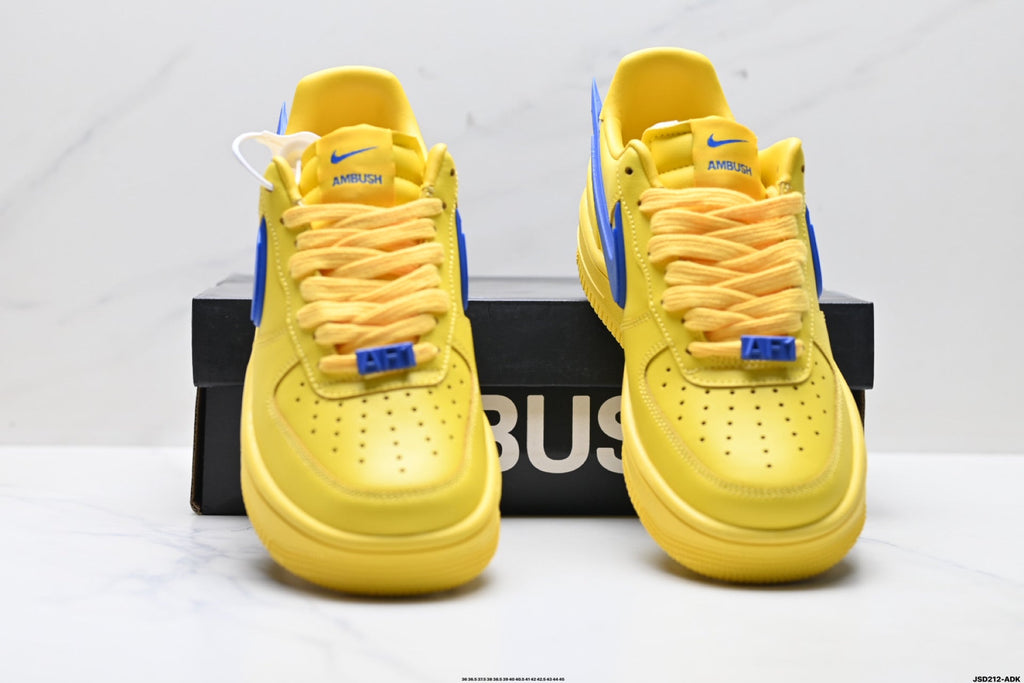 Nike Air Force 1 Low Yellow Royal Blue Unisex Sneakers Style 14 detail view 8