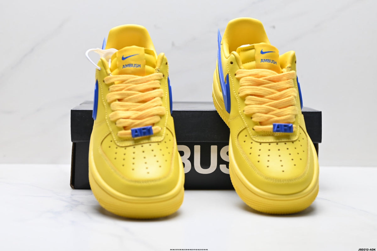 Nike Air Force 1 Low Yellow Royal Blue Unisex Sneakers Style 14 detail view 8