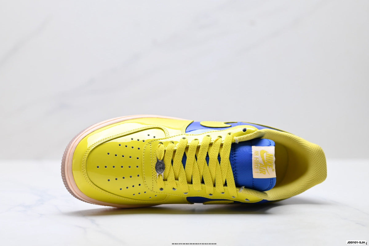Nike Air Force 1 Low Yellow Royal Blue Unisex Sneakers Style 19 detail view 3