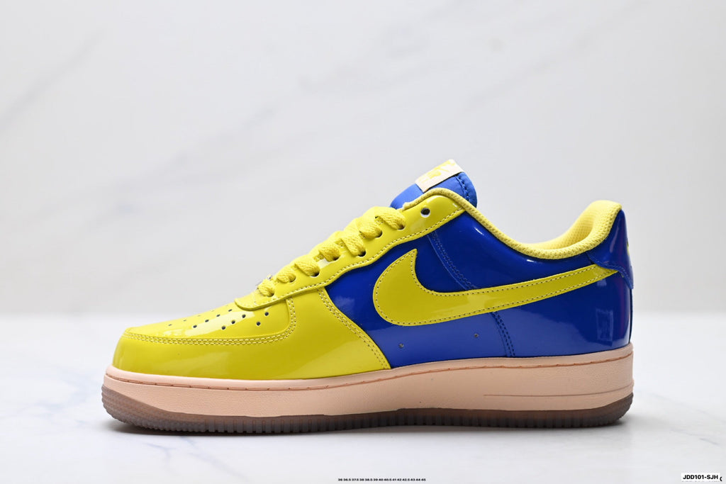 Nike Air Force 1 Low Yellow Royal Blue Unisex Sneakers Style 19 detail view 4