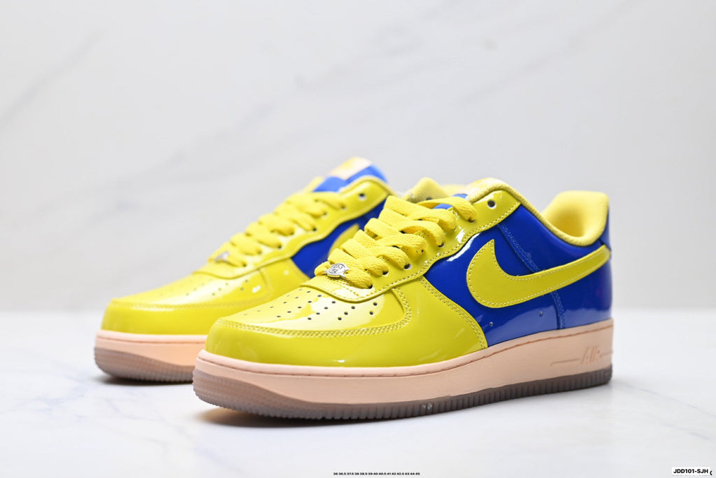 Nike Air Force 1 Low Yellow Royal Blue Unisex Sneakers Style 19 detail view 5