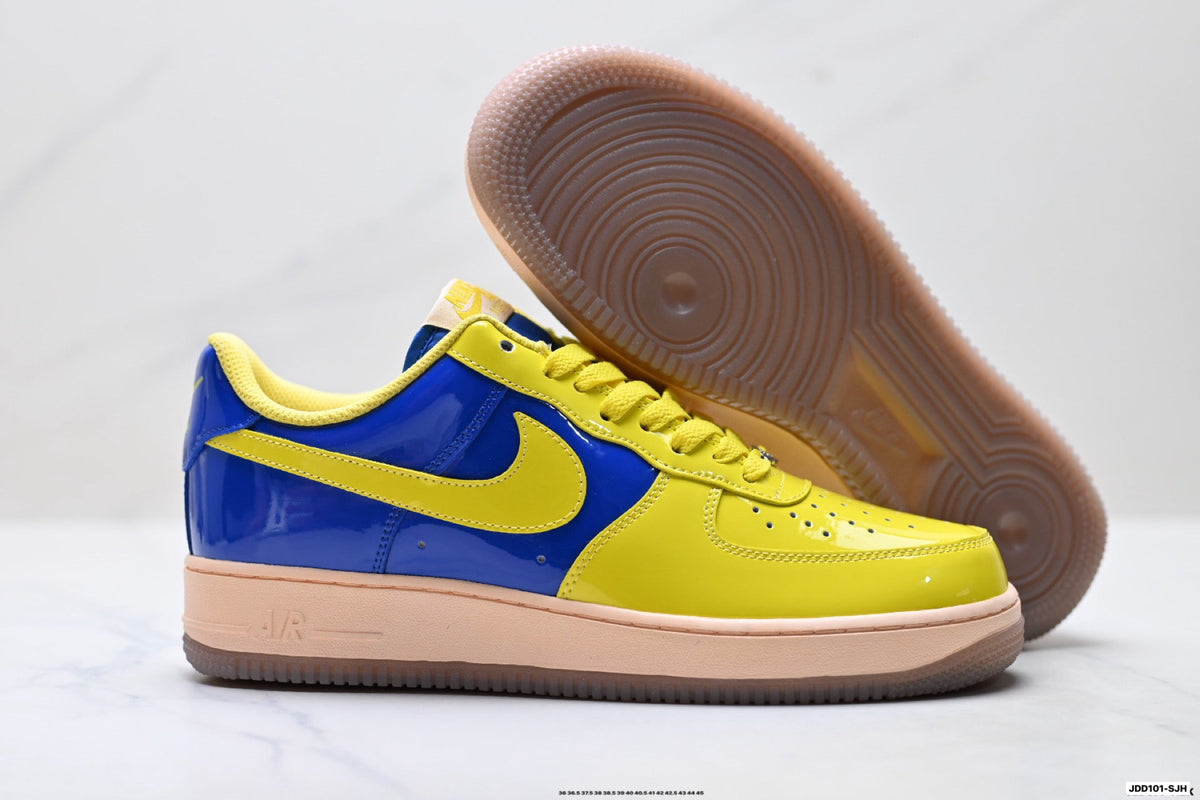 Nike Air Force 1 Low Yellow Royal Blue Unisex Sneakers Style 19 detail view 6